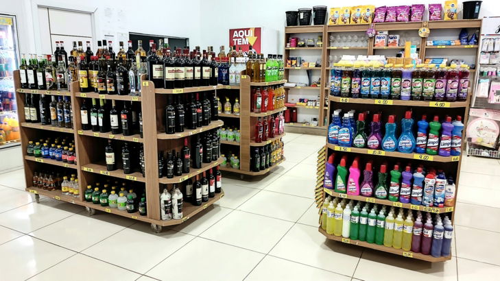 a store filled with lots of bottles of alcohol